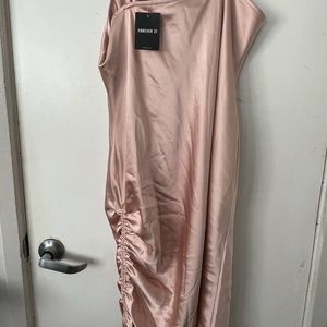 Satin blush midi dress